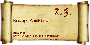 Knapp Zamfira névjegykártya